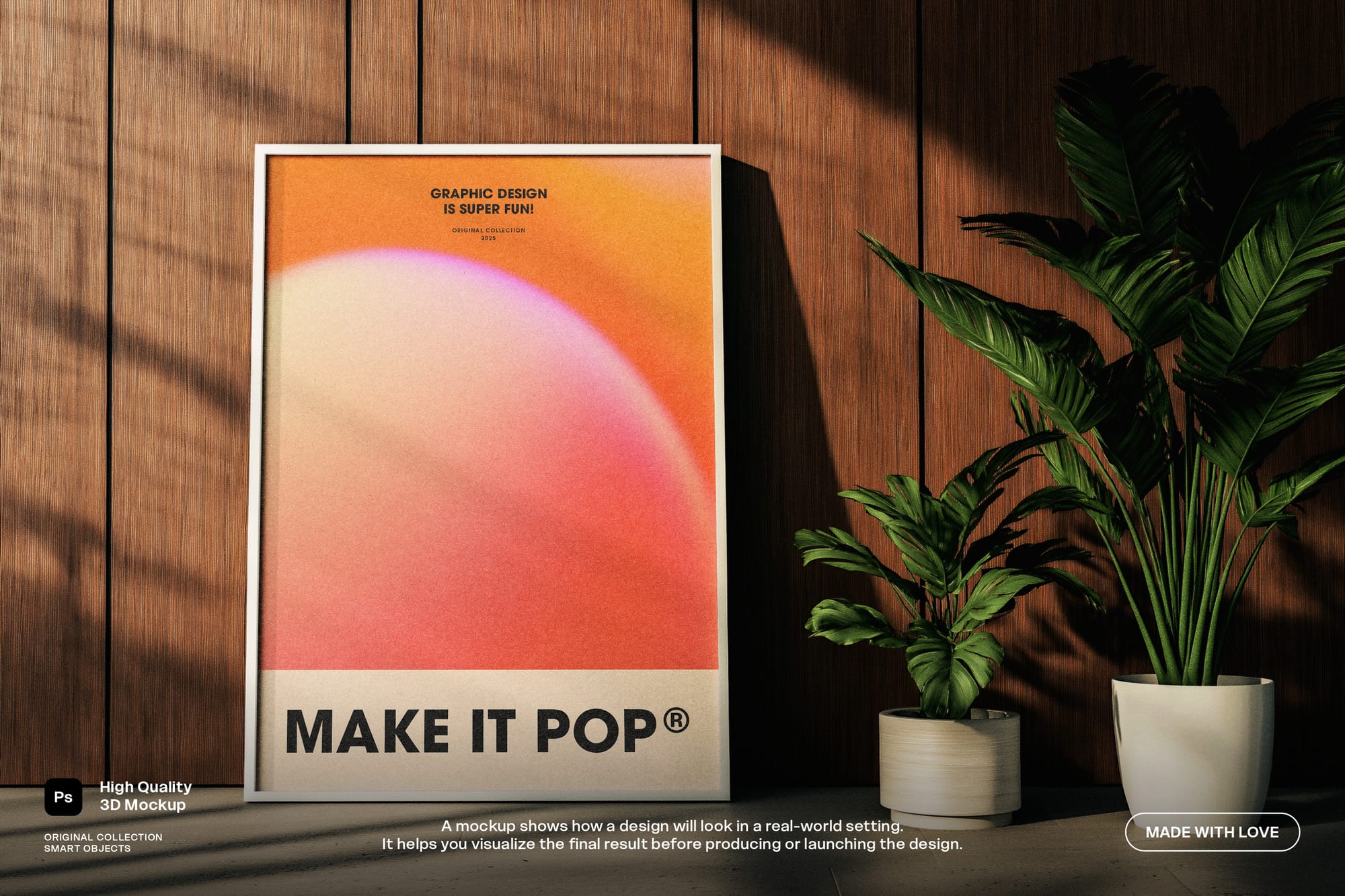 Frame Mockup on Wood