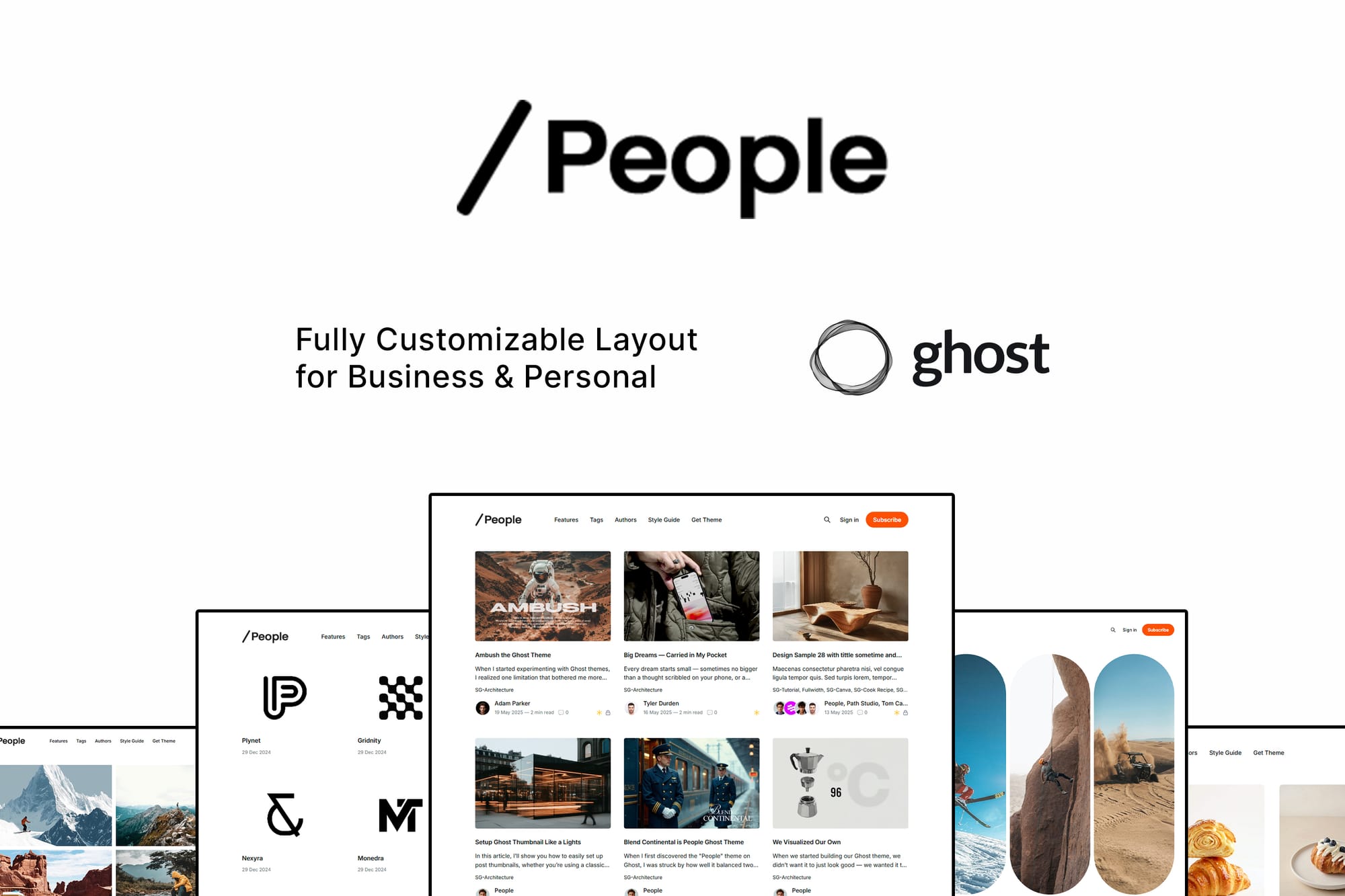 People – Fully Customizable Layout Ghost Theme