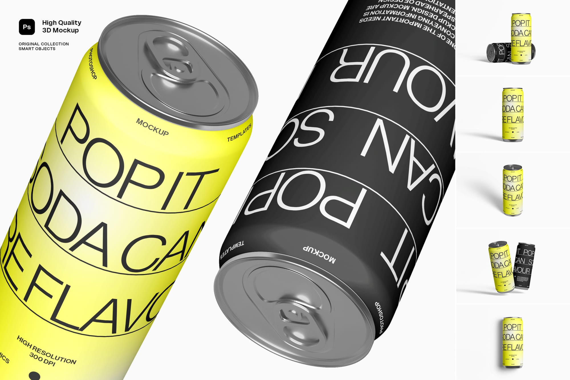 Tall Soda Can Mockup