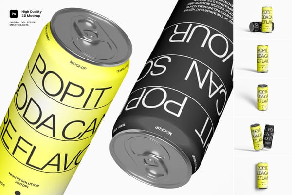 Tall Soda Can Mockup